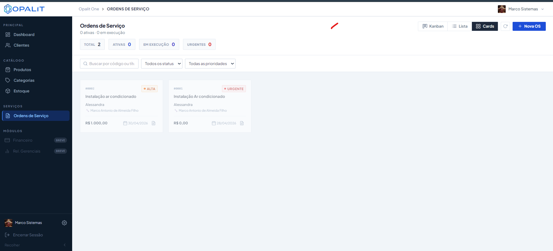 Opalit One — Sistema de Gestão Empresarial